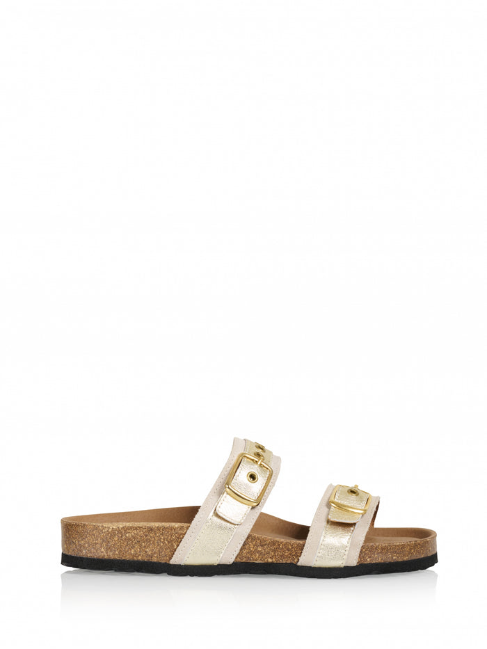 dwrs KISKA leer - Slippers | Sand / Champagne