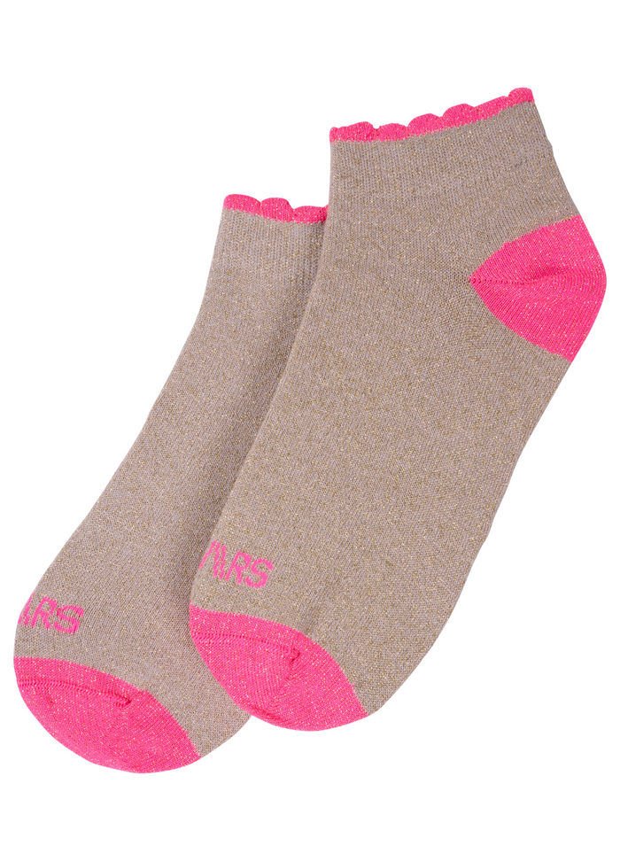 dwrs LIZZY - Sokken | Gold / Neon pink