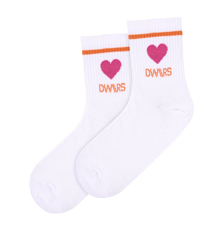 dwrs LYLA SOCKS - Sokken | White / Orange