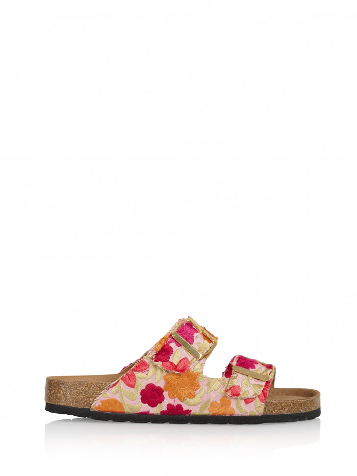 dwrs MADEIRA embroidery - slippers | Orange / Red