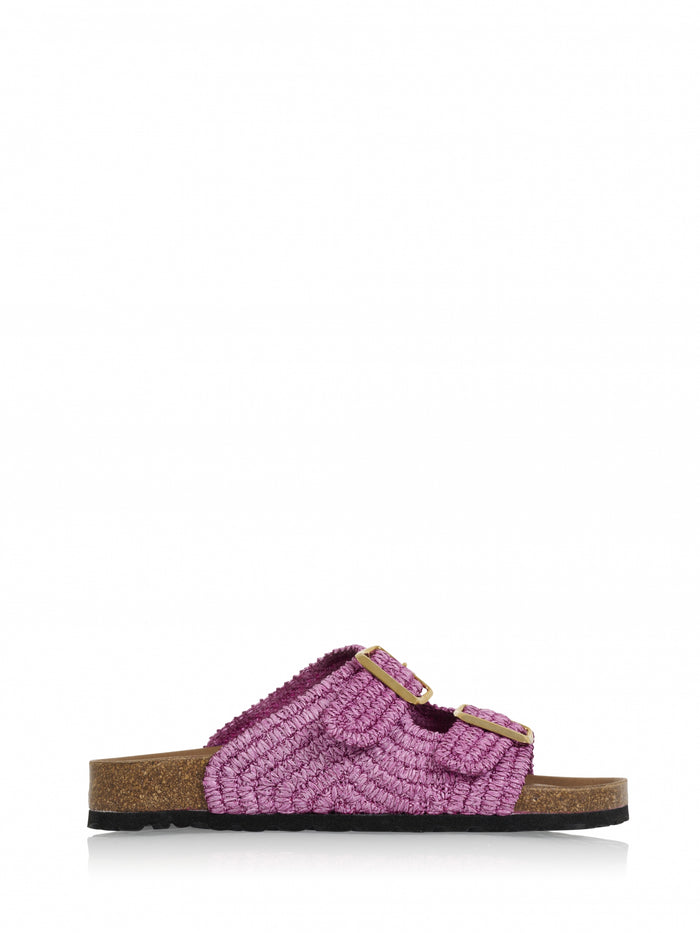 dwrs MADEIRA raffia - Slippers | Fuchsia