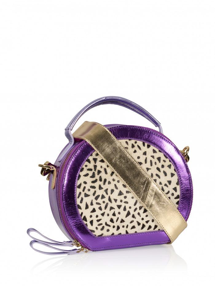 Dwrs MIRA BAG Cheeta Hair On - Tassen | Champagne / Lila
