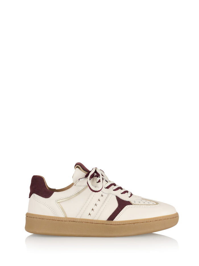 dwrs MIRABEL leer - Sneakers | Off white / Bordeaux