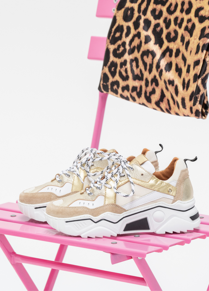 dwrs PLUTO leer - Sneakers | Sand / Champagne