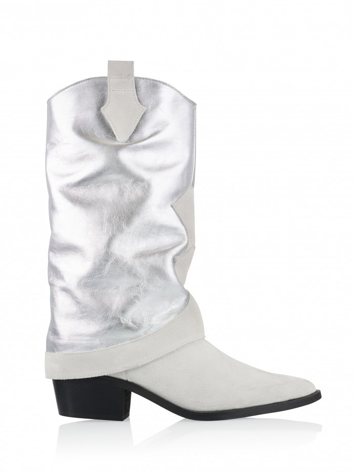 dwrs SHETLAND metallic - Westernboots | Silver / Ice