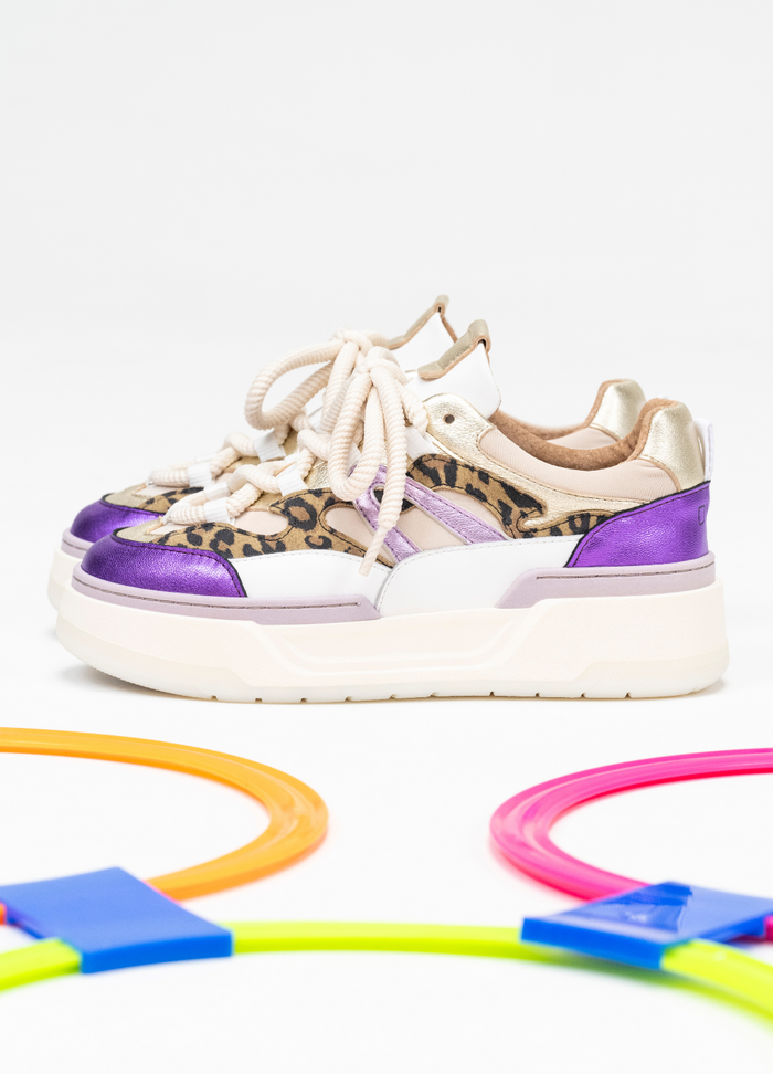 dwrs WALTON leopard - Sneakers | Sand / Purple