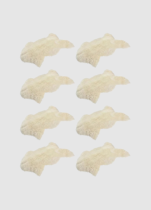dyreskinn 8x Échte Schapenvacht | Natural wit/creme | 85x45cm