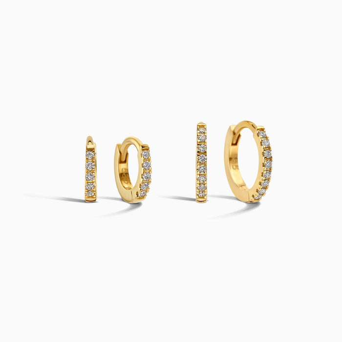 eline rosina Diamond Huggies Set (8mm + 10mm)