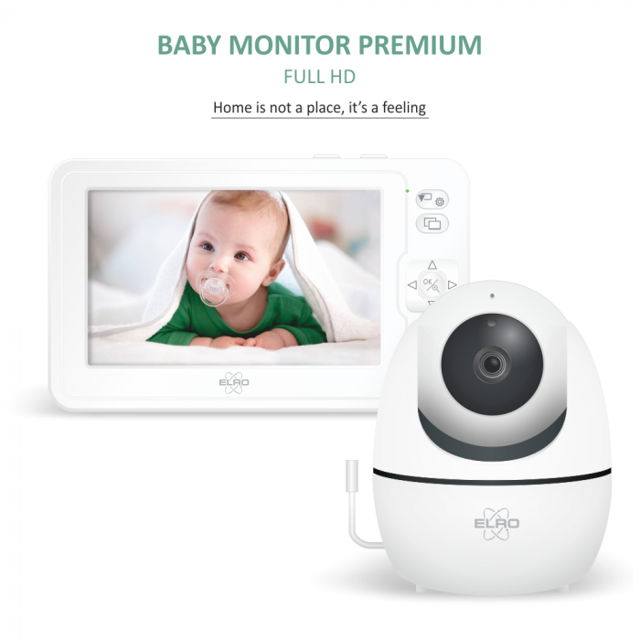 elro Baby Monitor Premium 1080P Full HD Babyfoon met 12 7 cm Scherm (BC2000)