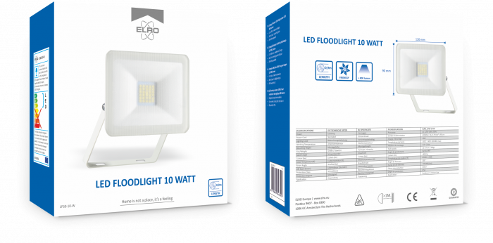 elro Design LED Buitenlamp 10W – 800LM – IP54 Waterdicht - Wit (LF60-10-W)