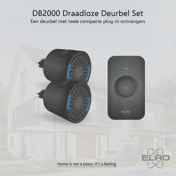 elro Draadloze Deurbel Set – 2x Plug-in Ontvanger (DB2000PL-P1C2B) elro Draadloze Deurbel Set – 2x Plug-in Ontvanger (DB2000PL-P1C2B)