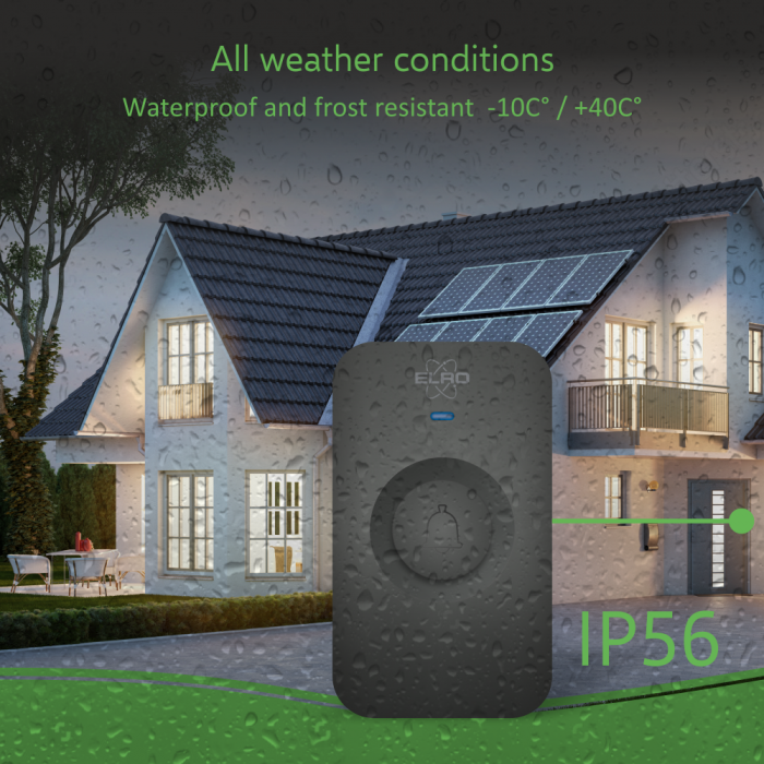 elro Draadloze Deurbel Set – Plug-in Ontvanger - Zwart (DB3000PL-P1C1B) elro Draadloze Deurbel Set – Plug-in Ontvanger - Zwart (DB3000PL-P1C1B)