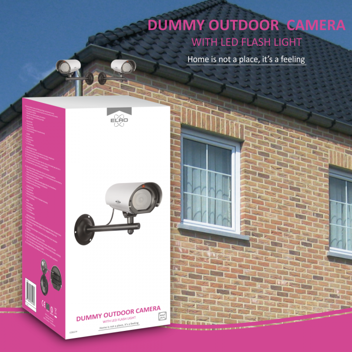 elro Dummy Outdoor Camera Aluminium met LED Flash Light - Outdoor (CDB27F)