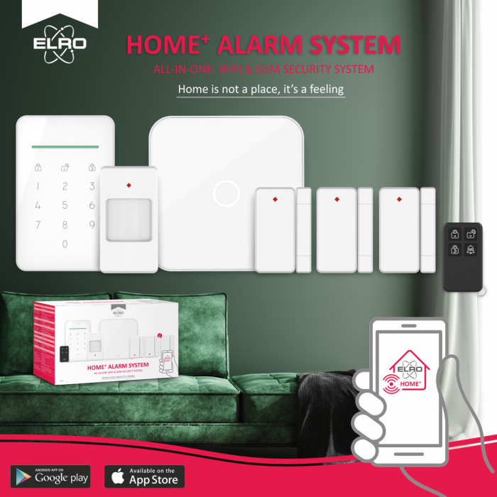 elro ELRO AS90S Home+ Slim Draadloos Alarmsysteem – Met extra binnensirene en buitensirene (AS90S-Actieset)