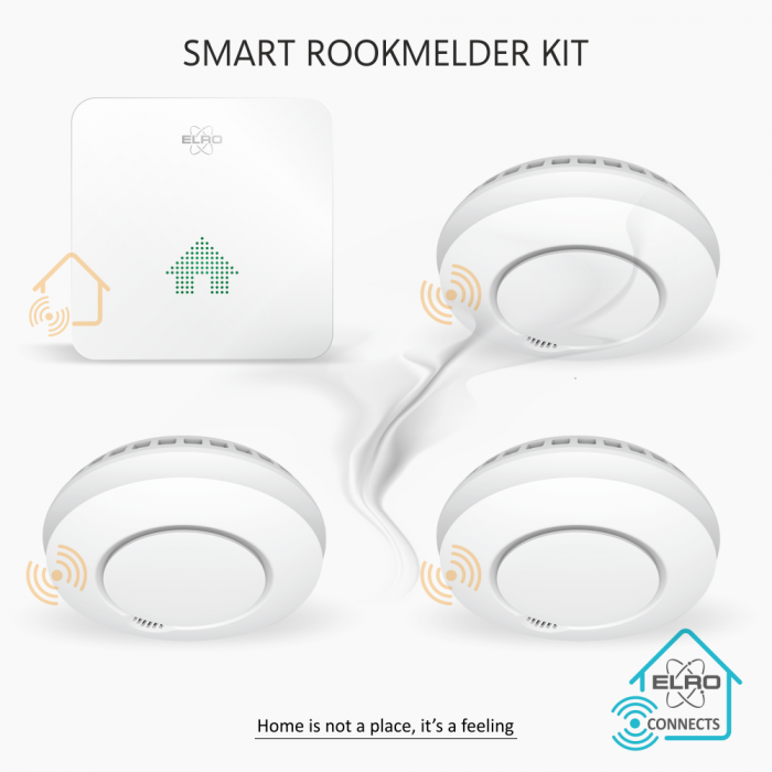 elro ELRO Connects Rookmelder Kit - Complete Set met K2 Connector en 3x Draadloos Koppelbare Rookmelder (SF500S) elro ELRO Connects Rookmelder Kit - Complete Set met K2 Connector en 3x Draadloos Koppelbare Rookmelder (SF500S)