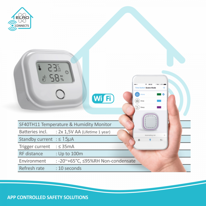 Elro ELRO Connects Temperatuur- En Vochtigheidsmonitor (SF40TH)