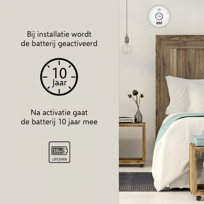 elro ELRO Pro Design Koolmonoxidemelder met 10 jaar batterij - Automatische zelftest - Voldoet aan Europese Norm EN50291 (PK4910)