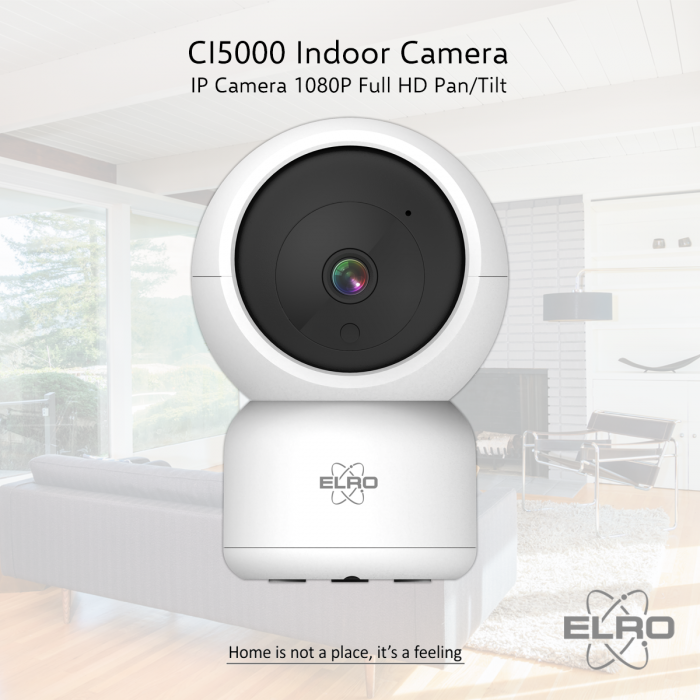 elro Indoor Wifi IP Beveiligingscamera met bewegingsmelder en nachtzicht – Full HD 1080P Bewakingscamera met Sirene (CI5000)