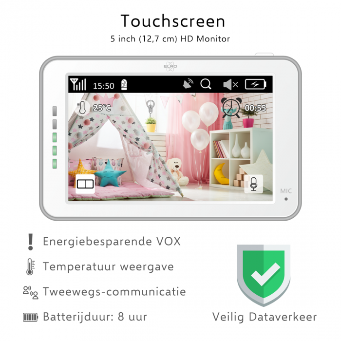 Elro Veilige Babykamer Combipakket: BC4000-2 Babyfoon & Gratis FS4610 Rookmelders