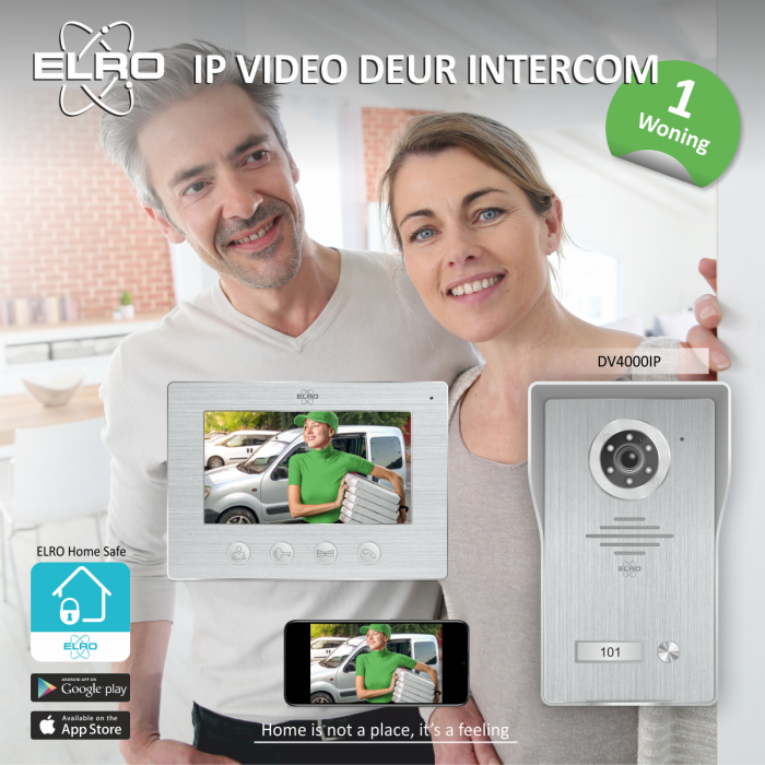 elro Wifi IP Video Deur Intercom – 1080P Full HD Camera met nachtzicht – 4-draads kabel – 16 Beltonen (DV4000IP)