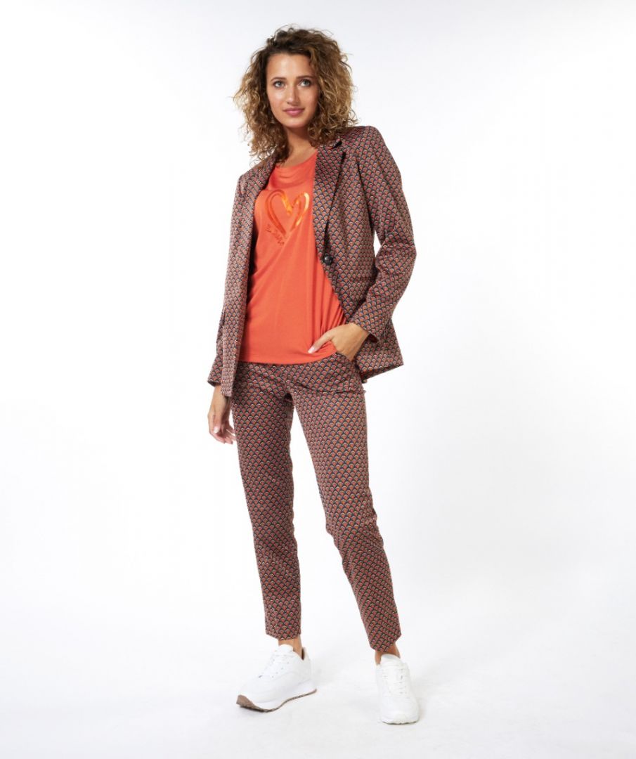 Esqualo Blazer Scalloped Print