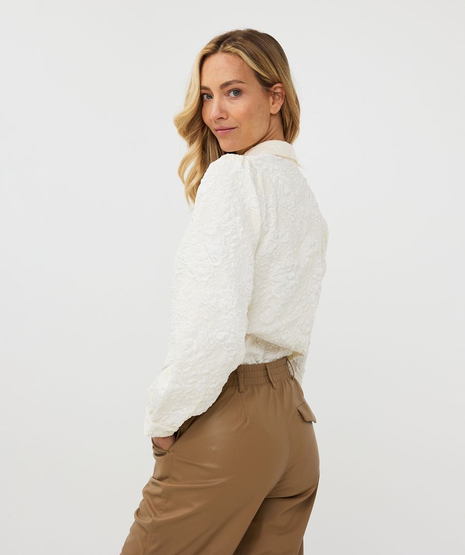 Esqualo Blouse 2tone Flower Jacquard