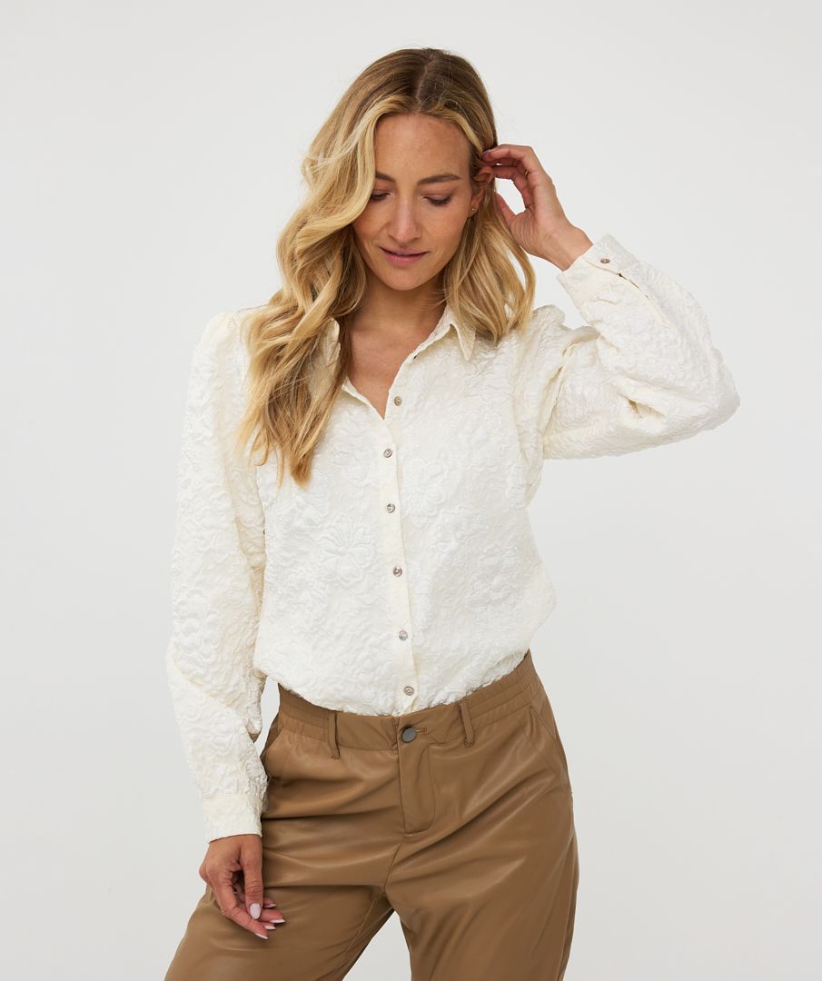 Esqualo Blouse 2tone Flower Jacquard