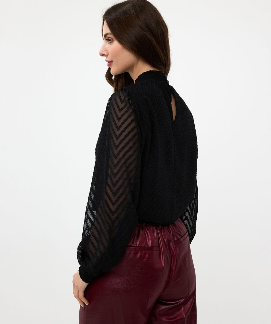 Esqualo Blouse Allover Zigzag Plumetis