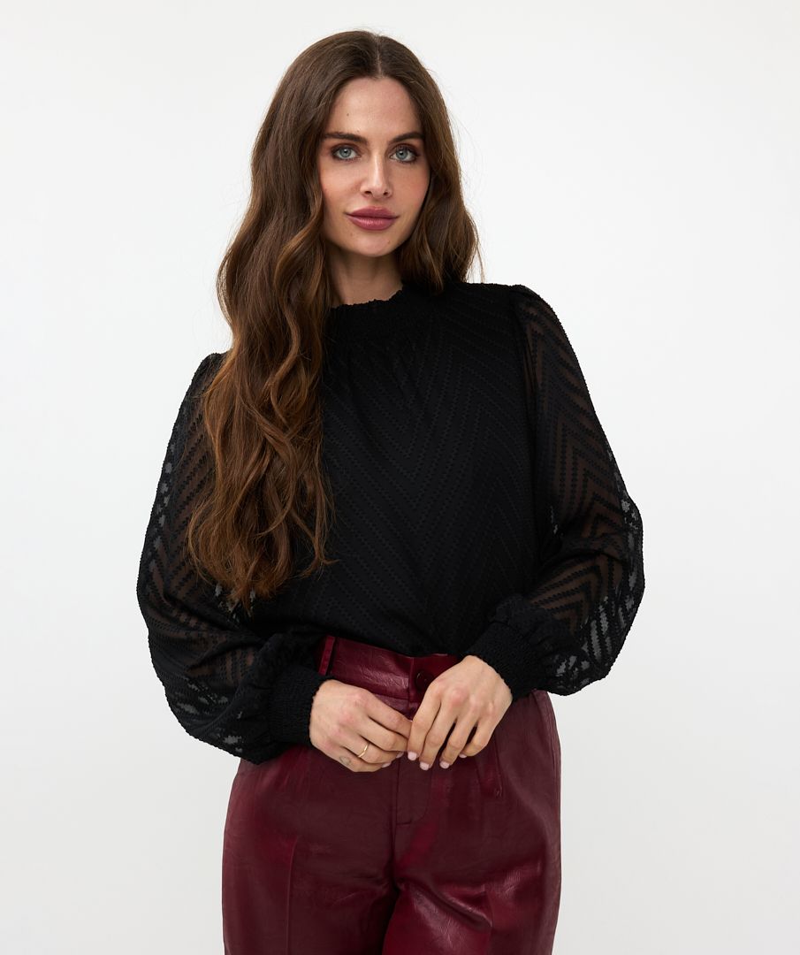 Esqualo Blouse Allover Zigzag Plumetis