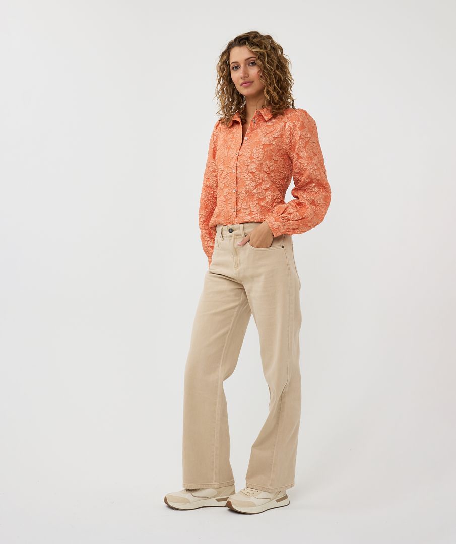 Esqualo Blouse Basic Flower Jacquard