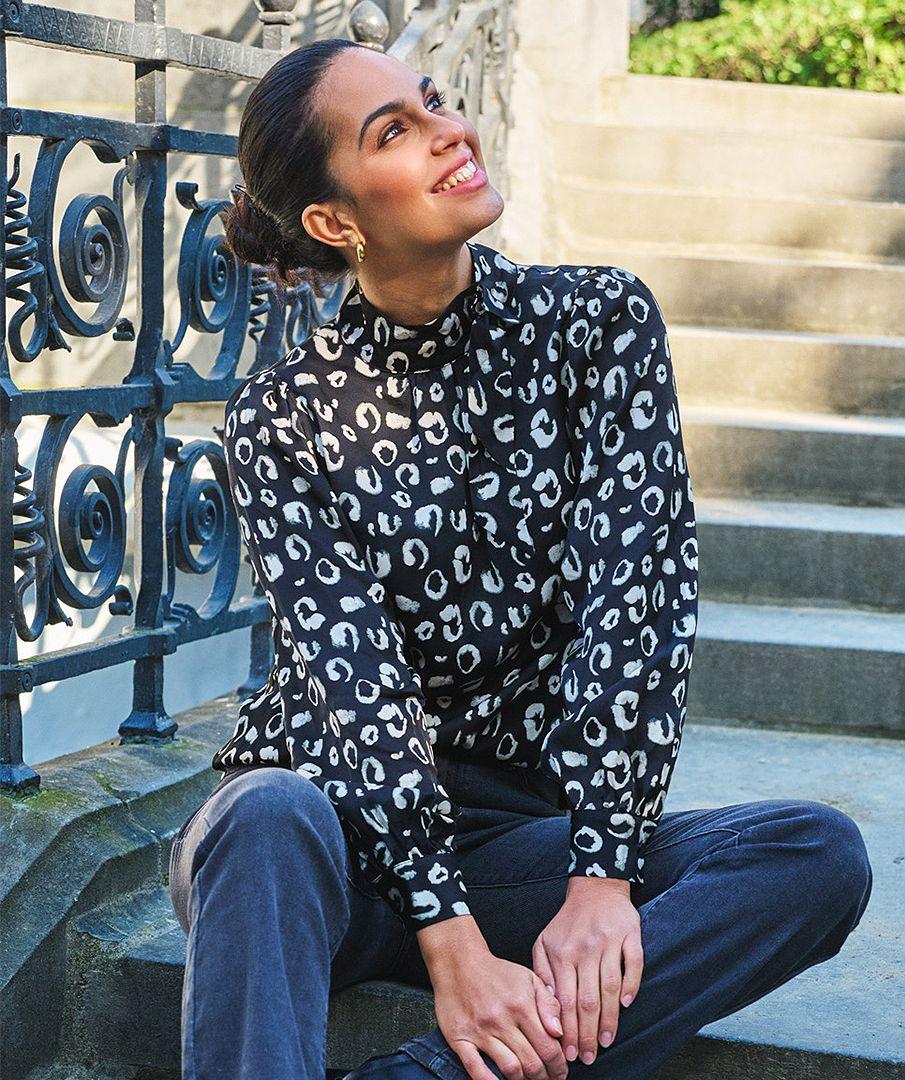 esqualo Blouse bow Wilderness