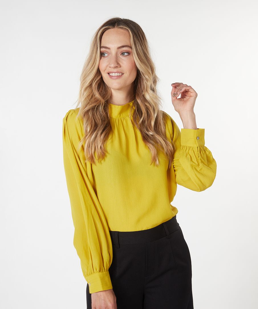 Esqualo Blouse Collar Gathering