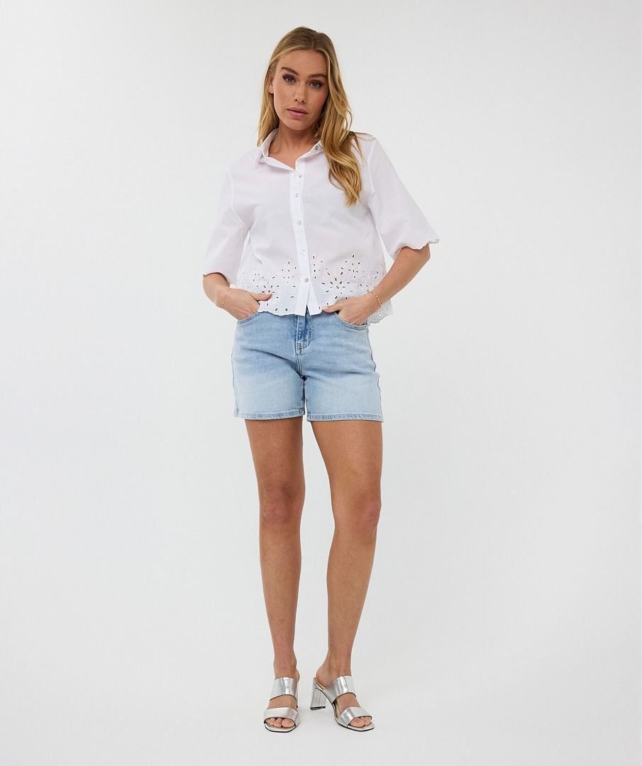 Esqualo Blouse Crinkle Embroidery