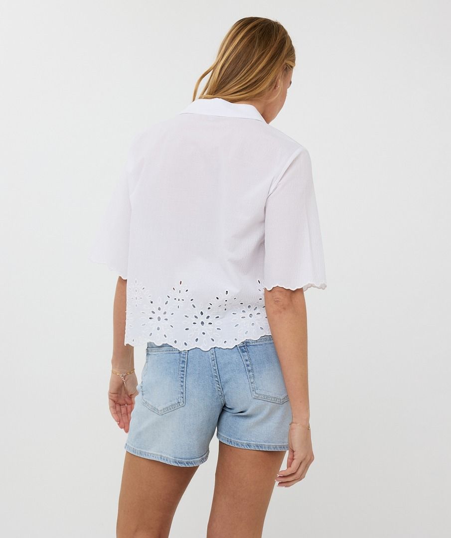 Esqualo Blouse Crinkle Embroidery