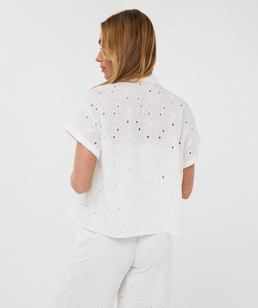 Esqualo Blouse Embroidery Flower