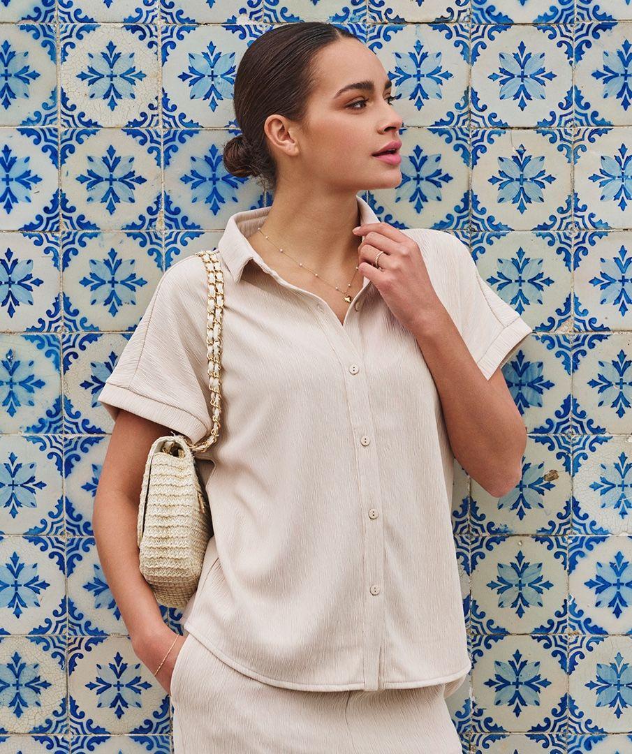 esqualo Blouse fancy crinkle