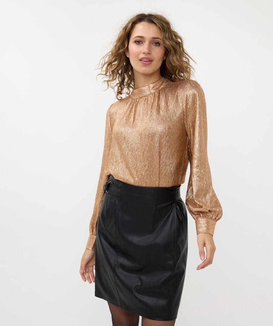 esqualo Blouse fancy foil plisse
