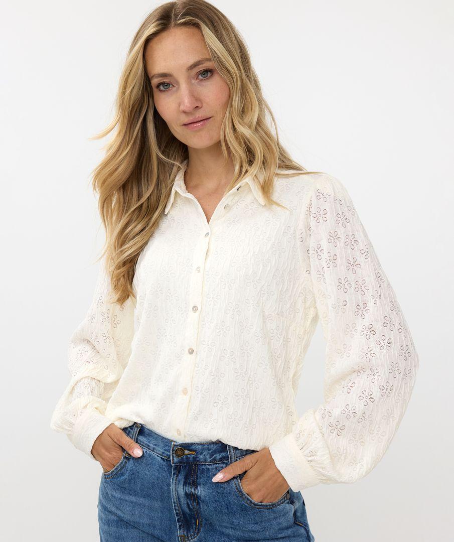 esqualo Blouse fancy knit l/slve