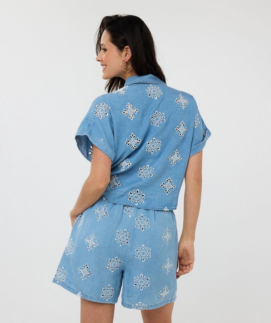 Esqualo Blouse Knot Chambray
