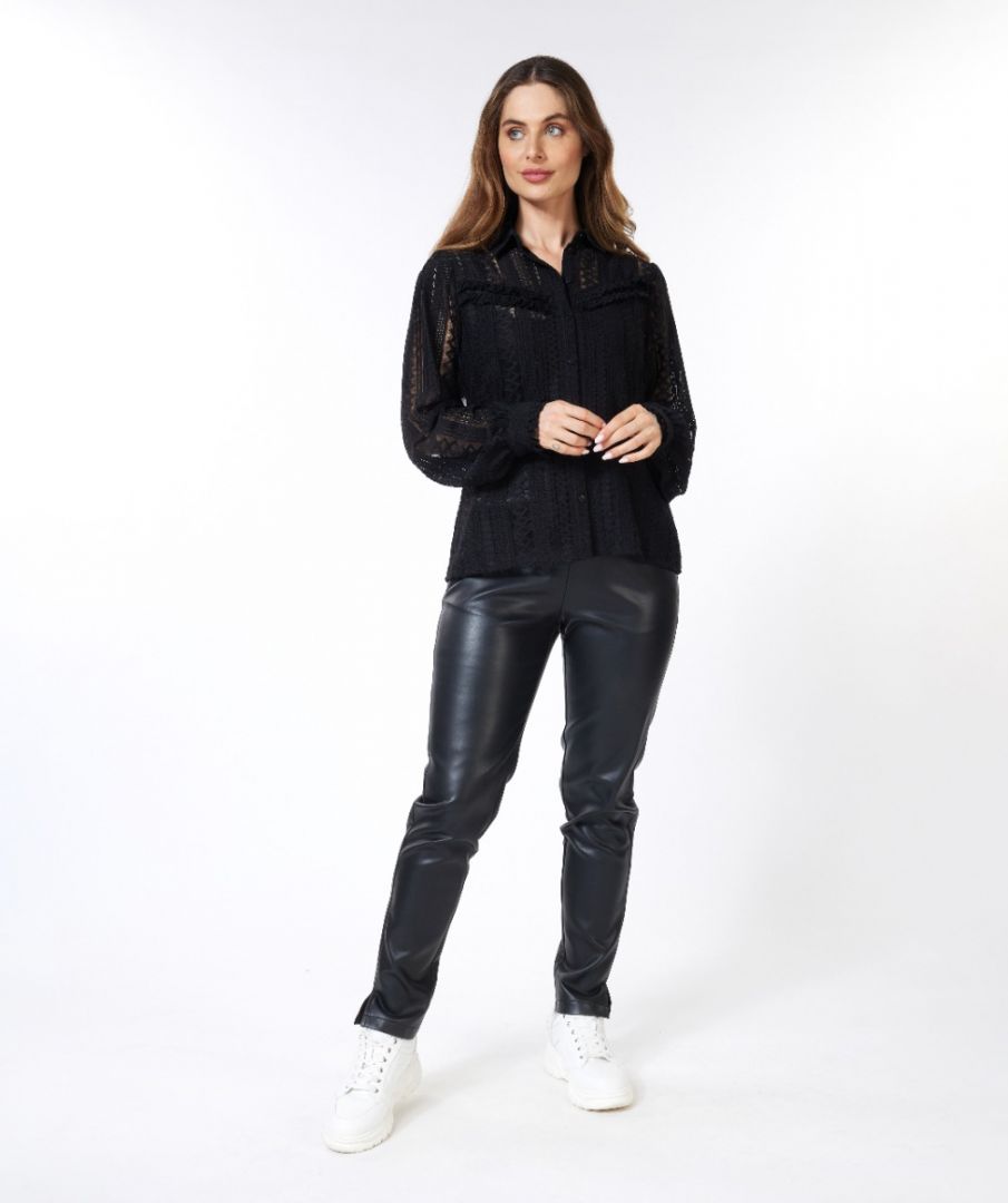 Esqualo Blouse Lace Puff Slve