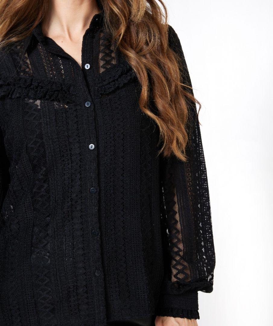 Esqualo Blouse Lace Puff Slve