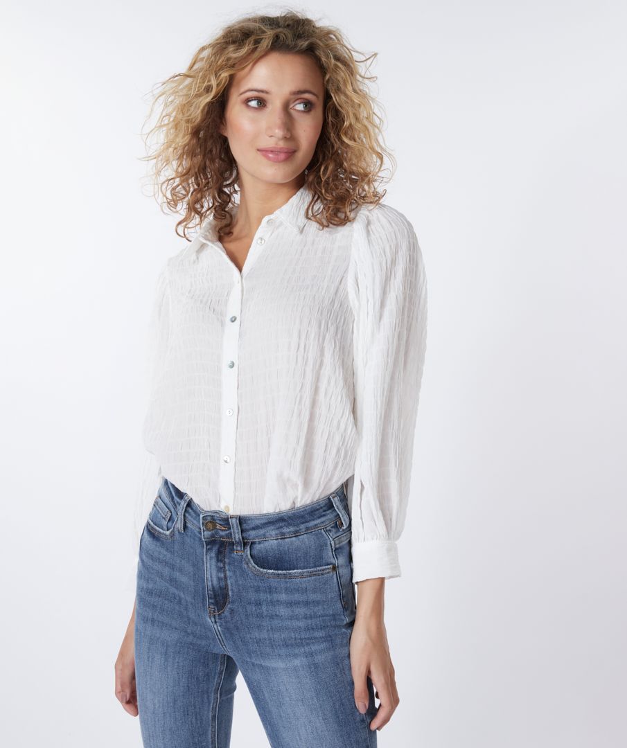 Esqualo Blouse Lantern Crepe Puff