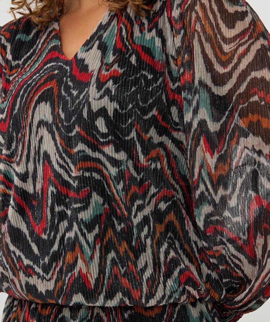 Esqualo Blouse Lurex Plisse Waves