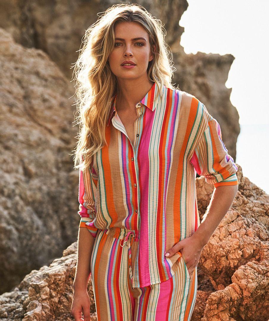 esqualo Blouse oversized striped