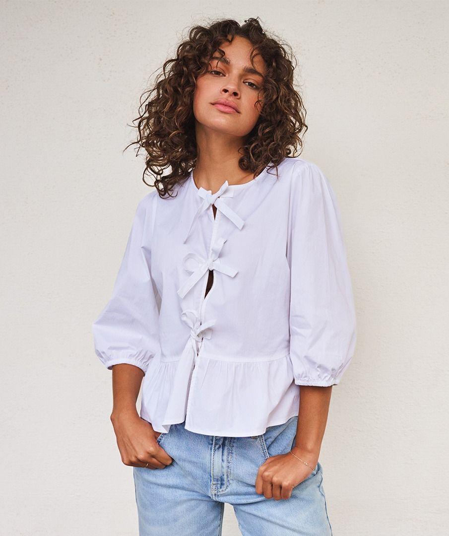 esqualo Blouse peplum poplin