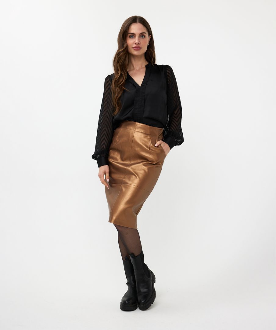 Esqualo Blouse Plumetis Zigzag Sleeve