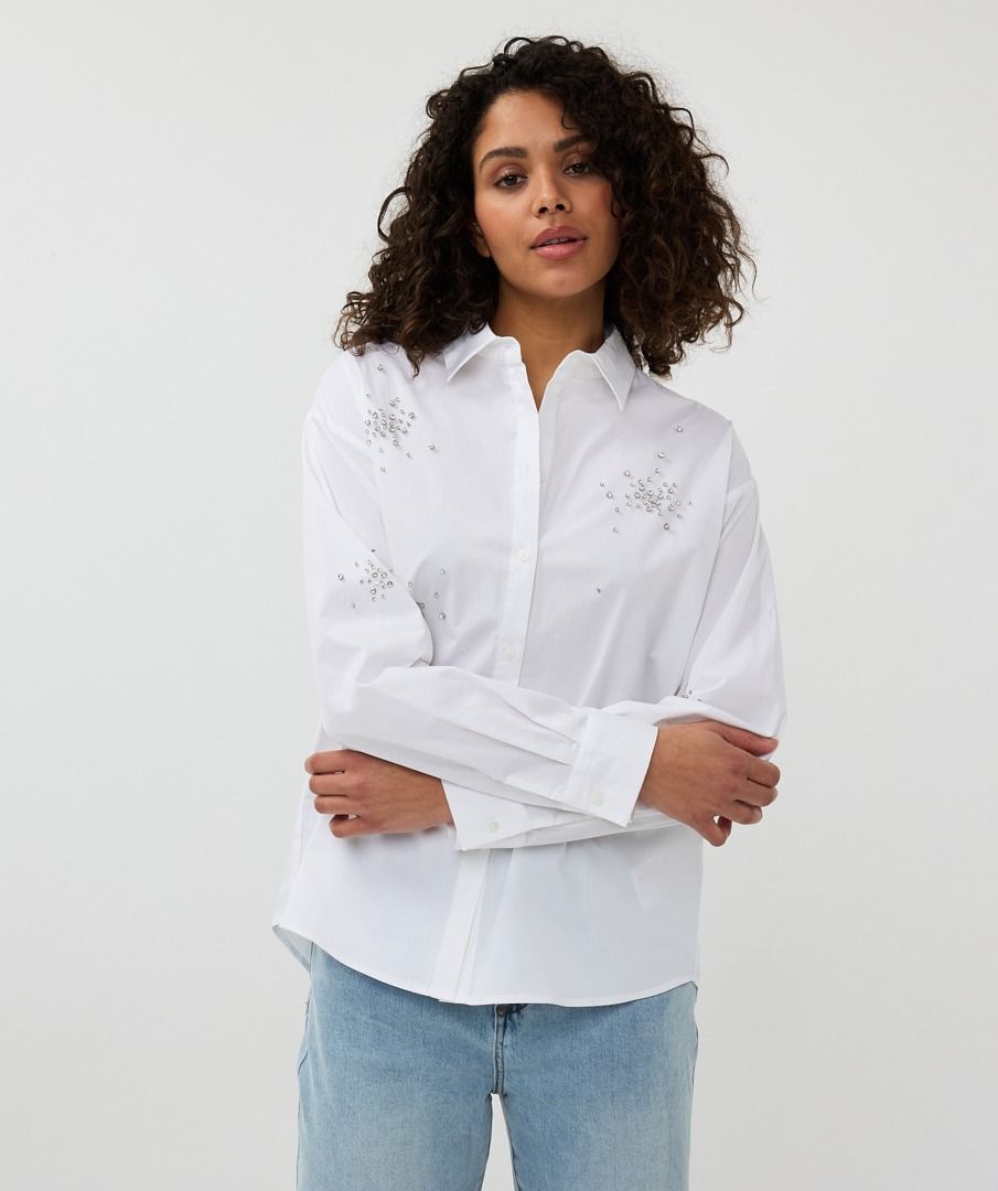 Esqualo Blouse Poplin Rhinestones