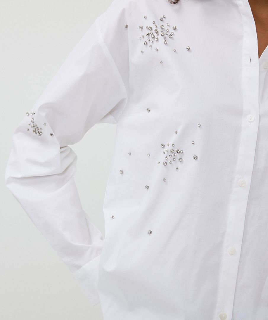 Esqualo Blouse Poplin Rhinestones