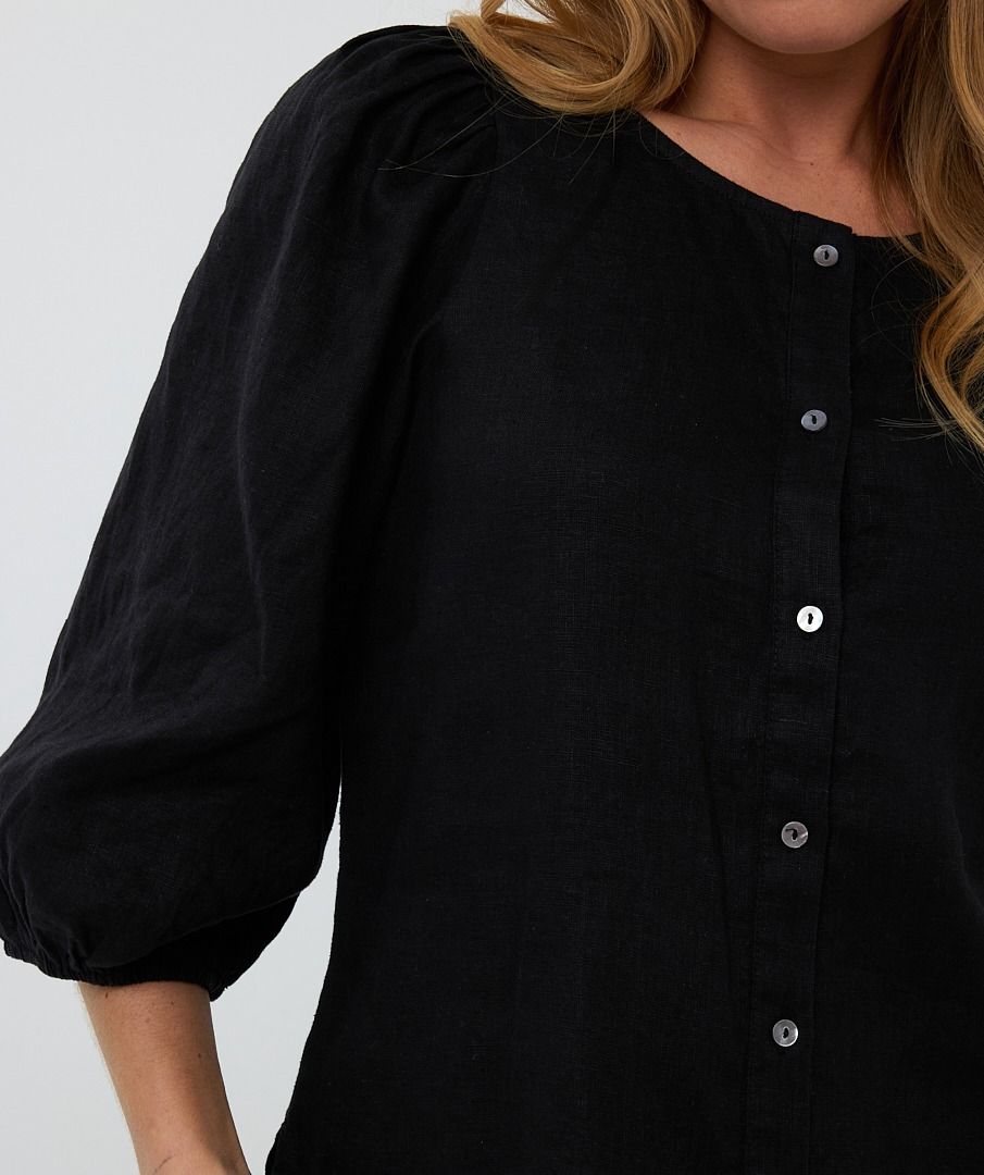 Esqualo Blouse R-neck Linen