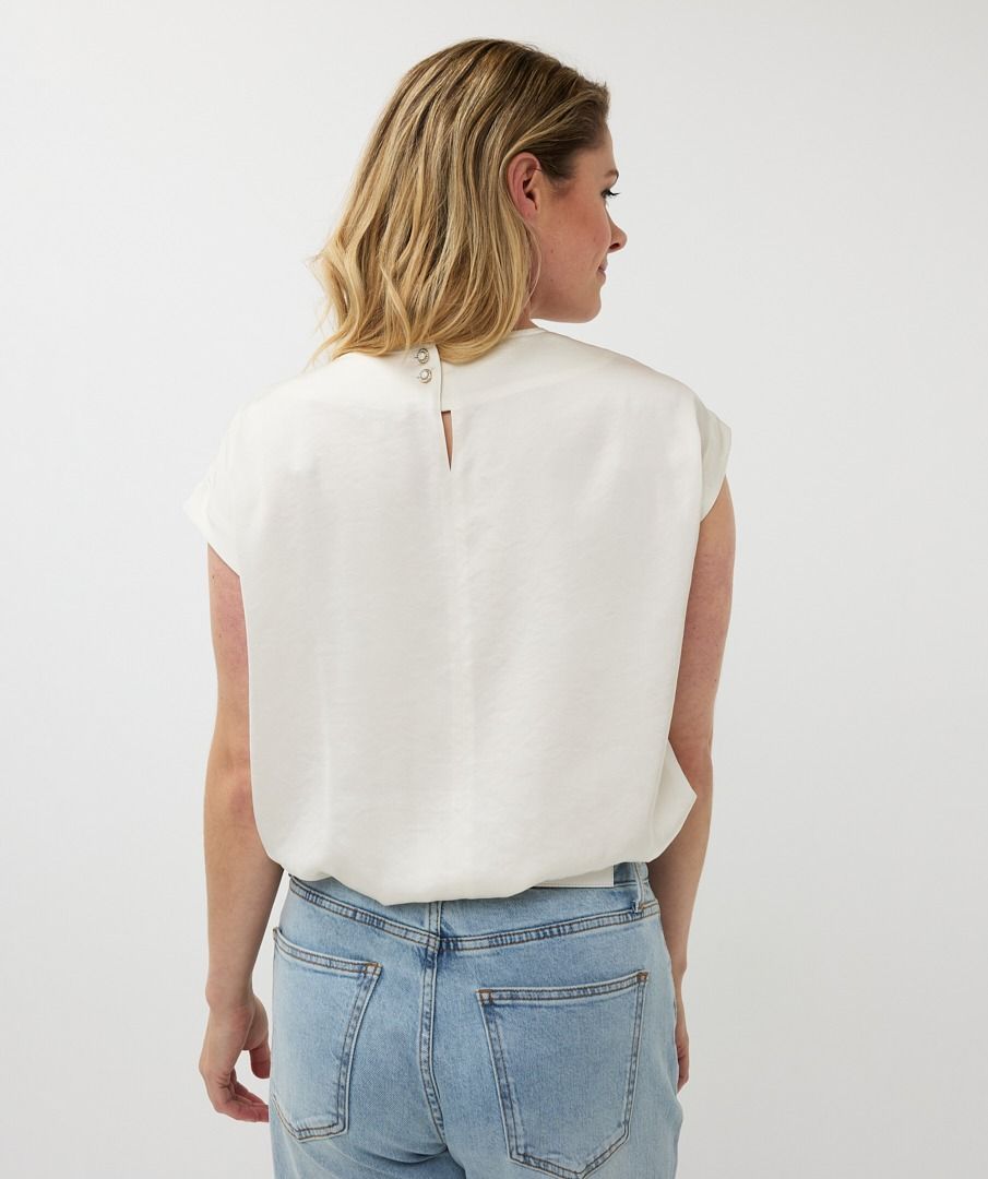 Esqualo Blouse R-neck Satin Look